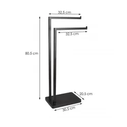 Вішалка для рушників Yoka, P.ROKI-BLK, окремостояча, чорна, нержавіюча сталь  thumbnail