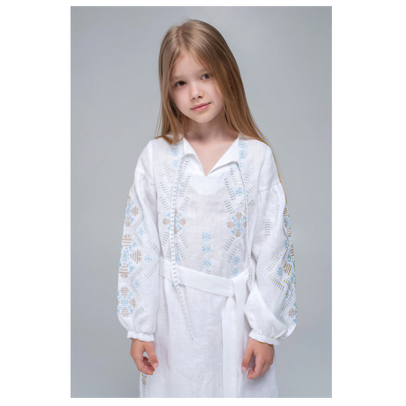 Вишиванка Ukrglamour, для дівчинки  вишита сукня White/Трійця, р.110 (UKR-0228) large popup