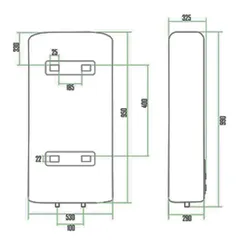 Водонагрівач Thermo Alliance (бойлер), електричний, вертикальний, плаский, 80л., (DT80V20GPDD2) thumbnail