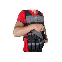 Жилет обтяжувач EasyFit Armor 18 кг набірний з кроком 0,5 кг 136*36 см чорно-сірий (EF-WTV-180) МП thumbnail