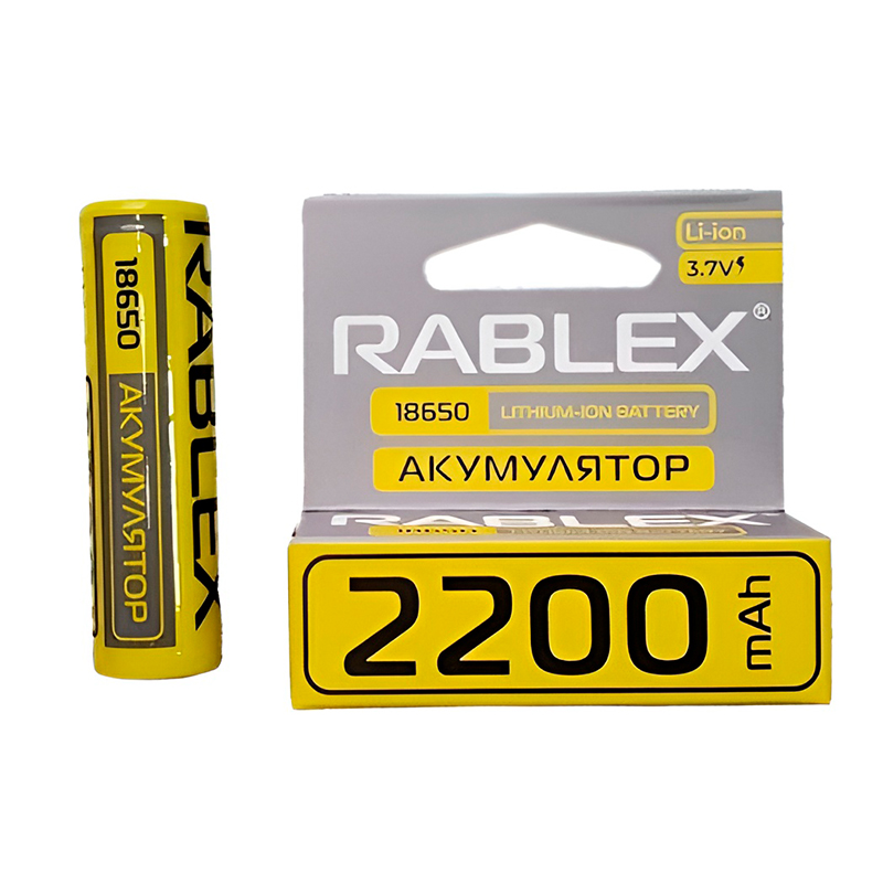 Акумулятор 18650 Rablex 2200mAh 3.7V Li-ion large popup