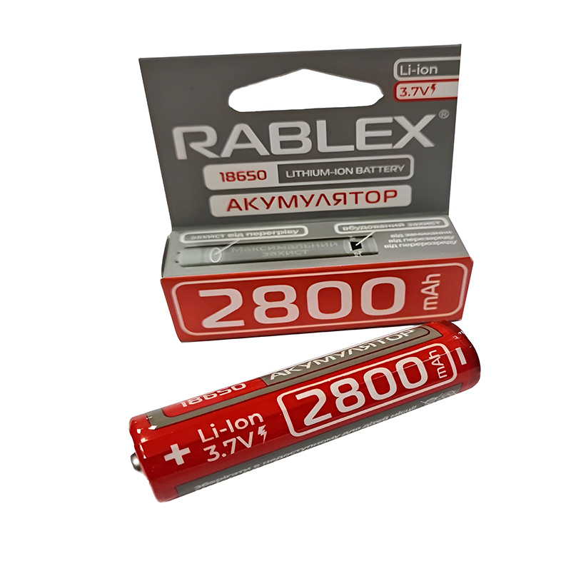 Акумулятор 18650 Rablex 2800mAh із захистом 3.7V Li-ion large popup