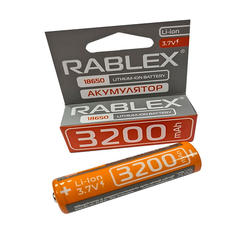 Акумулятор 18650 Rablex 3200mAh 3.7V Li-ion large popup