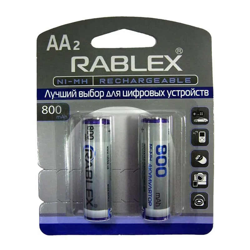 Акумулятор AA Rablex 800mAh NiMH, 1шт (блістер по 2шт) HR6