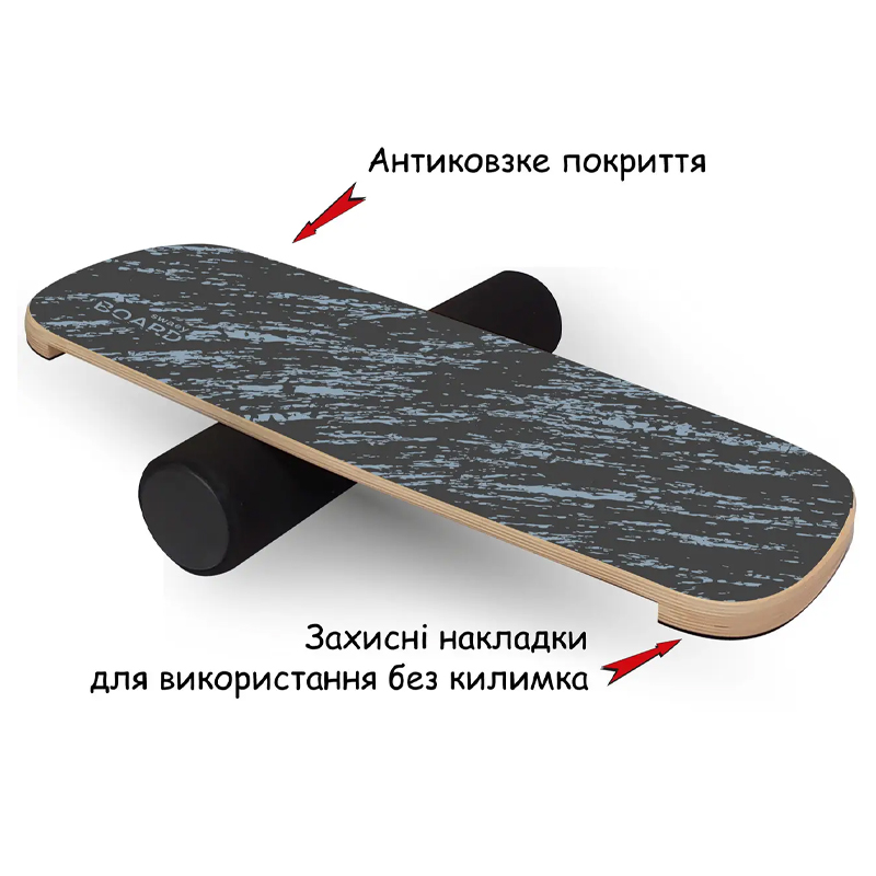 Балансборд SwaeyBoard балансир чорний 10 см валик (ББ19-64) large popup