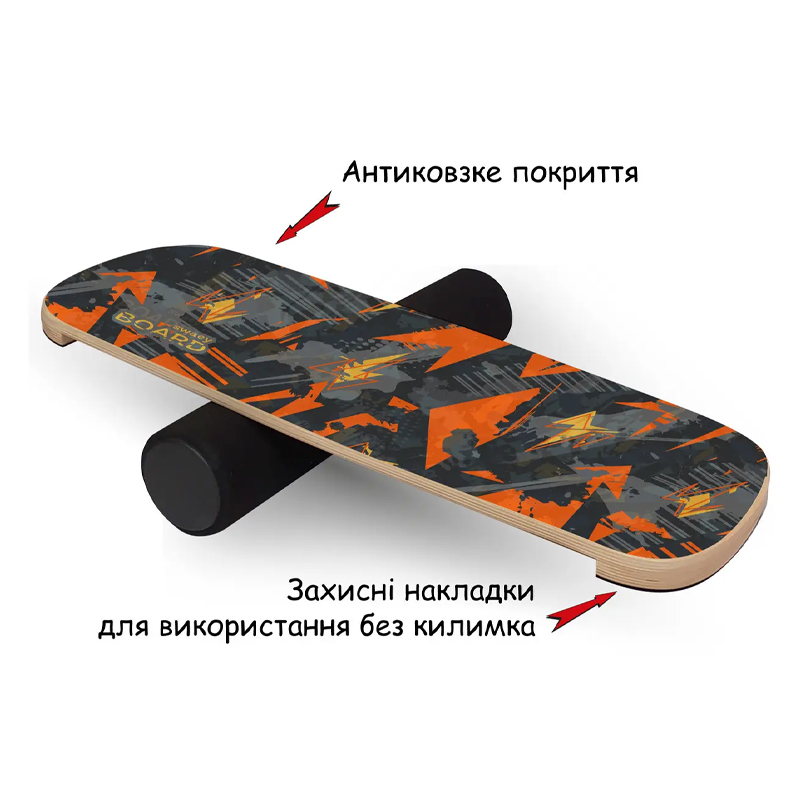 Балансборд SwaeyBoard балансир чорний 10 см валик (ББ19-65) large popup