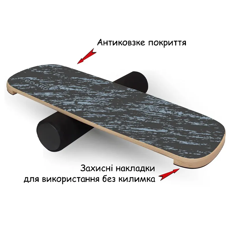 Балансборд SwaeyBoard балансир чорний 10 см валик (ББ19-64)