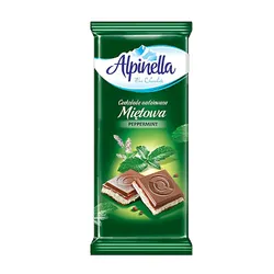 Молочний шоколад із м'ятною начинкою Alpinella Mietowa Польща, 90г