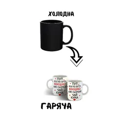 Чашка хамелеон Тут могло бути вінішко, чорна 330 мл (VIK 5)