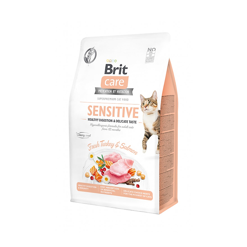 Cухий корм для кішок Brit care cat gf sensitive hdigestion and delicate taste 400 г large popup