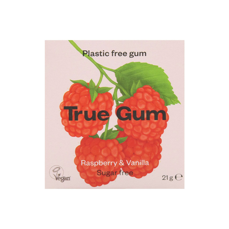 Гумка True Gum жувальна без цукру зі смаком малини і ванілі, 21 г. large popup