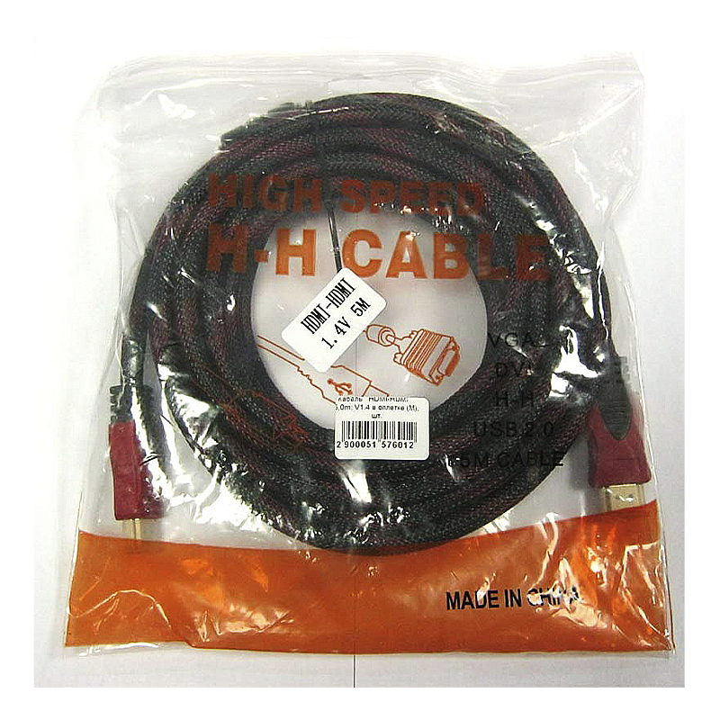 Кабель HDMI-HDMI 5,0m; V1.4  в обплетенні large popup