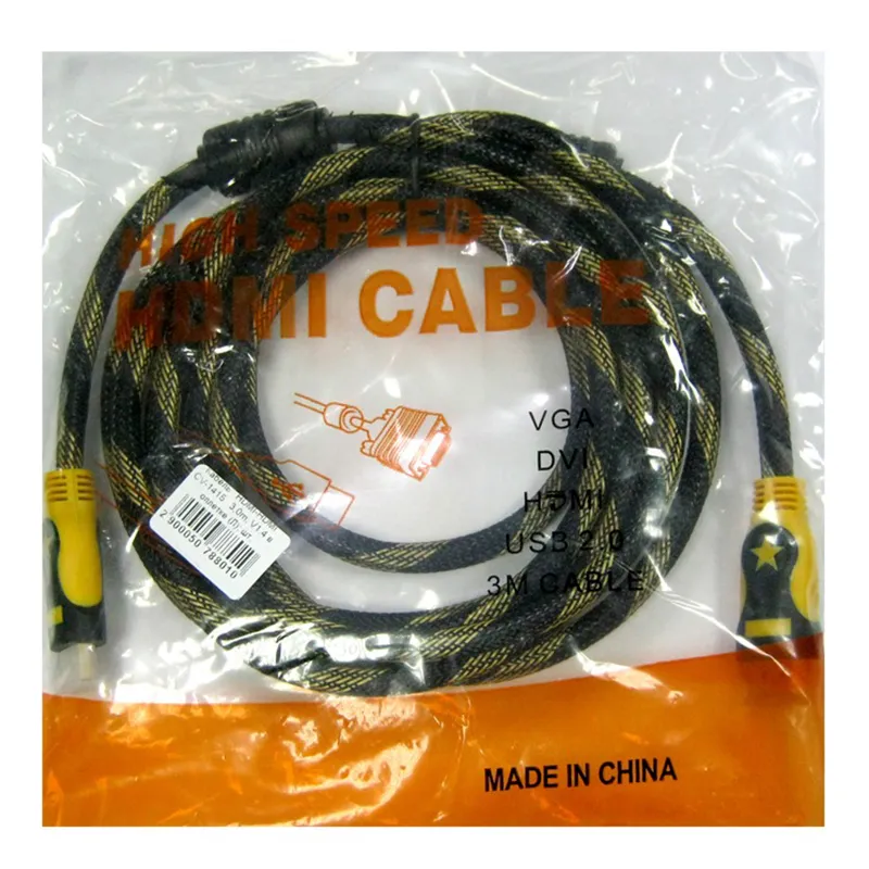 Кабель HDMI-HDMI 3,0m; V1.4  в обплетенні