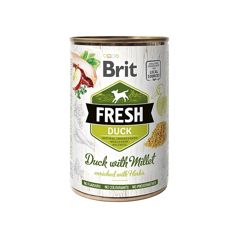 Консерви для собак Brit fresh duck/millet 400 г (з качкою та пшоном) large popup