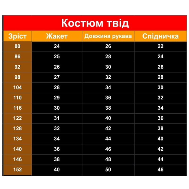 Костюм для дівчинки твідовий теплий, бомпер та спідничка, р.104 (251349) large popup