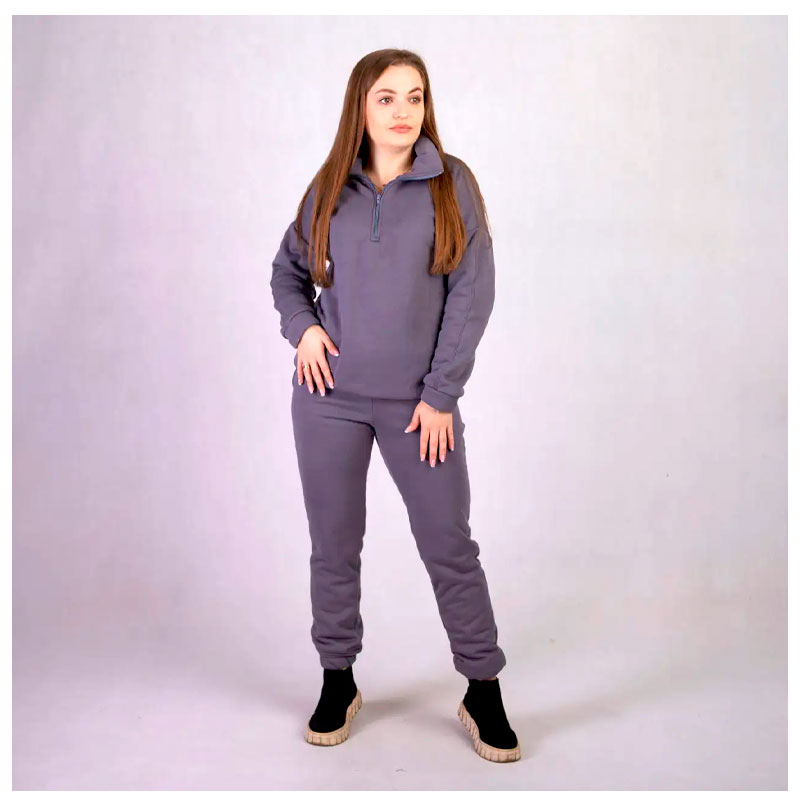 Костюм жіночий тринитка спортивний, еко хутро, сірий, р.50-52 (ТN-2104-1) large popup