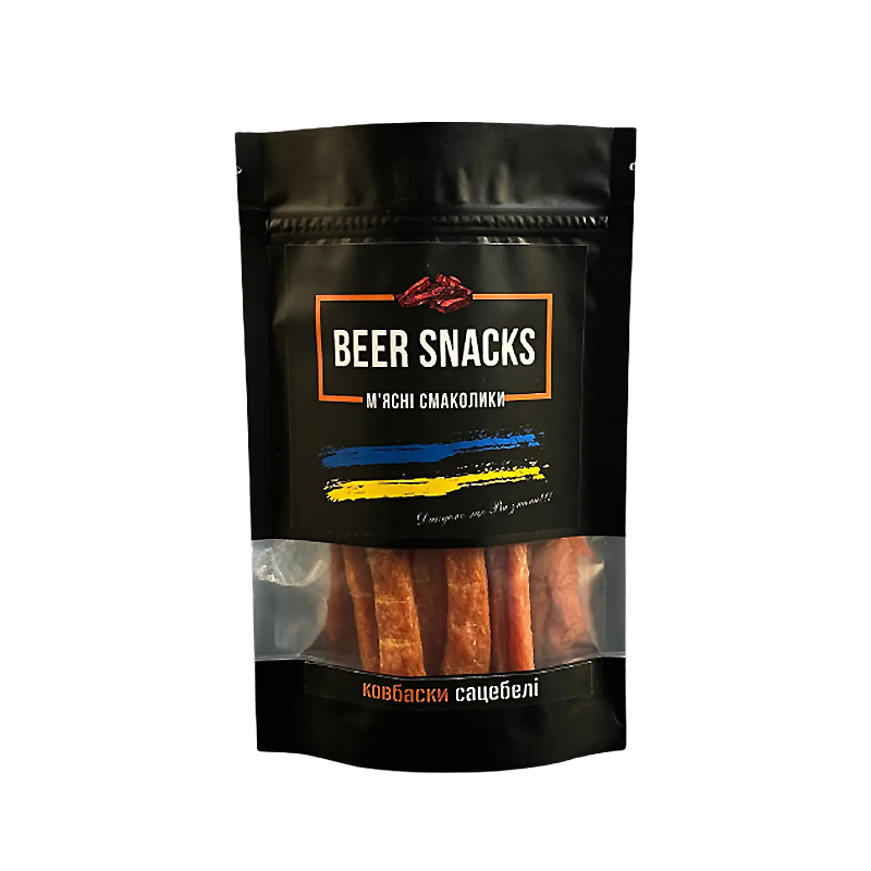 Ковбаски курячі сиров&#039;ялені сацебелі  Beer Snacks, 100г large popup