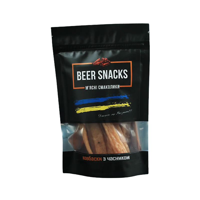 Ковбаски курячі сиров&#039;ялені з часником Beer Snacks , 100г large popup