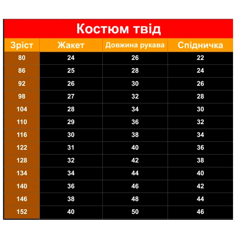 Костюм для дівчинки твідовий теплий, бомпер та спідничка, р.86 (251349)