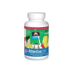 Комплекс для пам'яті, Уважна дитина, від 5ти років, 60жувальних таблеток, Source naturals