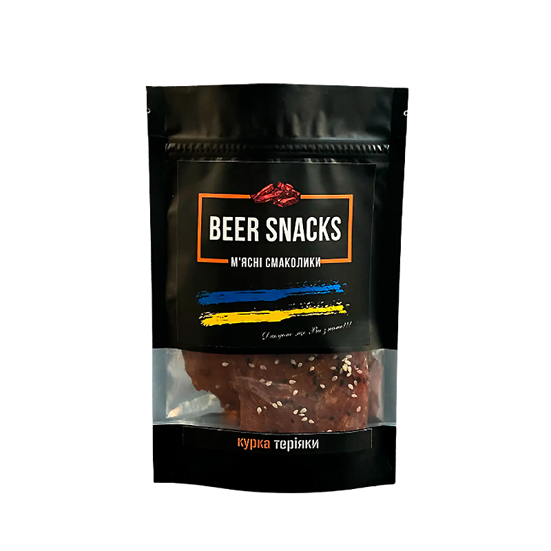 Курячі джерки Beer Snacks із соусом теріякі та кунжутом 100г large popup