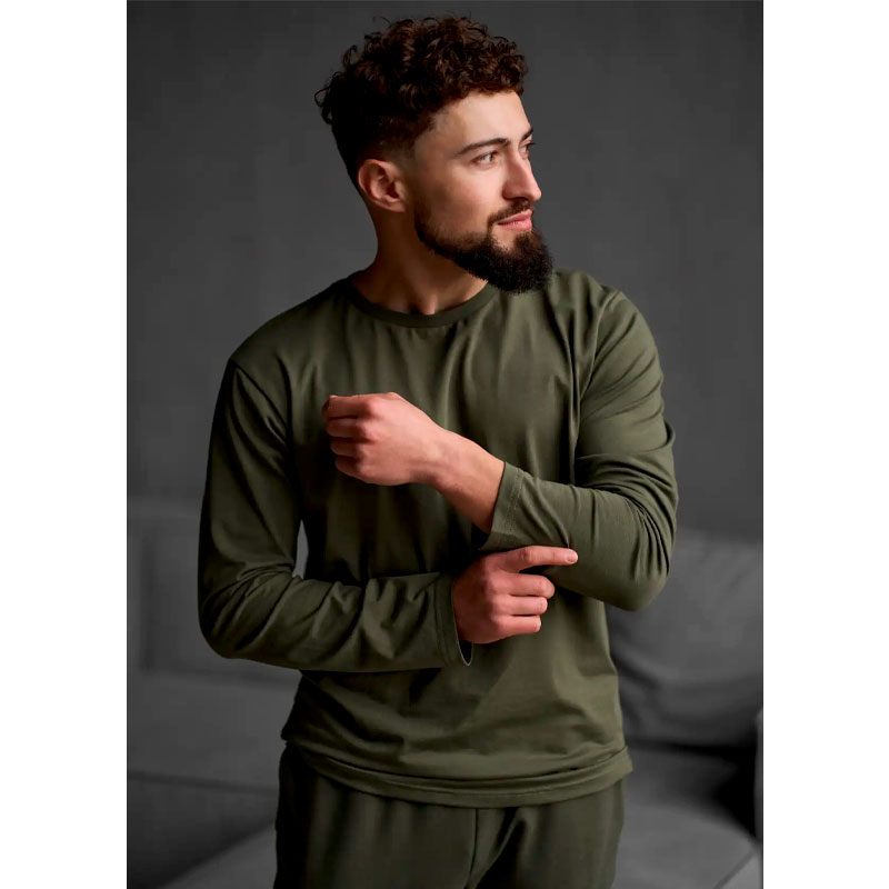 Лонгслів Handy Wear чоловічий Cotton Basic хакі, р.2XL (0647) large popup