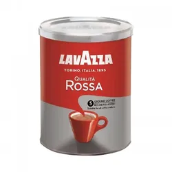 Мелена Італійська Кава Lavazza Qualita Rossa в залізній банці 250г, суміш арабіка робуста