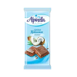 Молочний шоколад із кокосовою стружкою Alpinella Kokosowa, Польща, 90 г