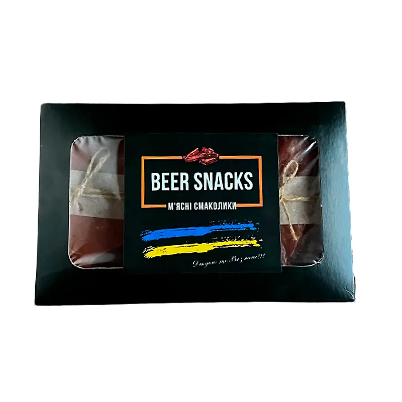 Набір-бокс м&#039;ясних снеків зі свинини Beer Snacks свинячий бій 300 г.