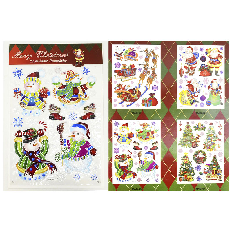 Наліпка для вікон силікон &quot;Christmas&quot;30*45см, mix 1шт (6527-P3-9) large popup