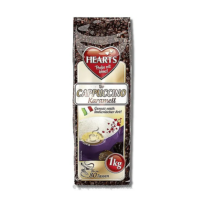 Напій кавовий розчинна кава капучіно зі смаком карамелі Hearts Cappuccino Karamell 1 кг large popup