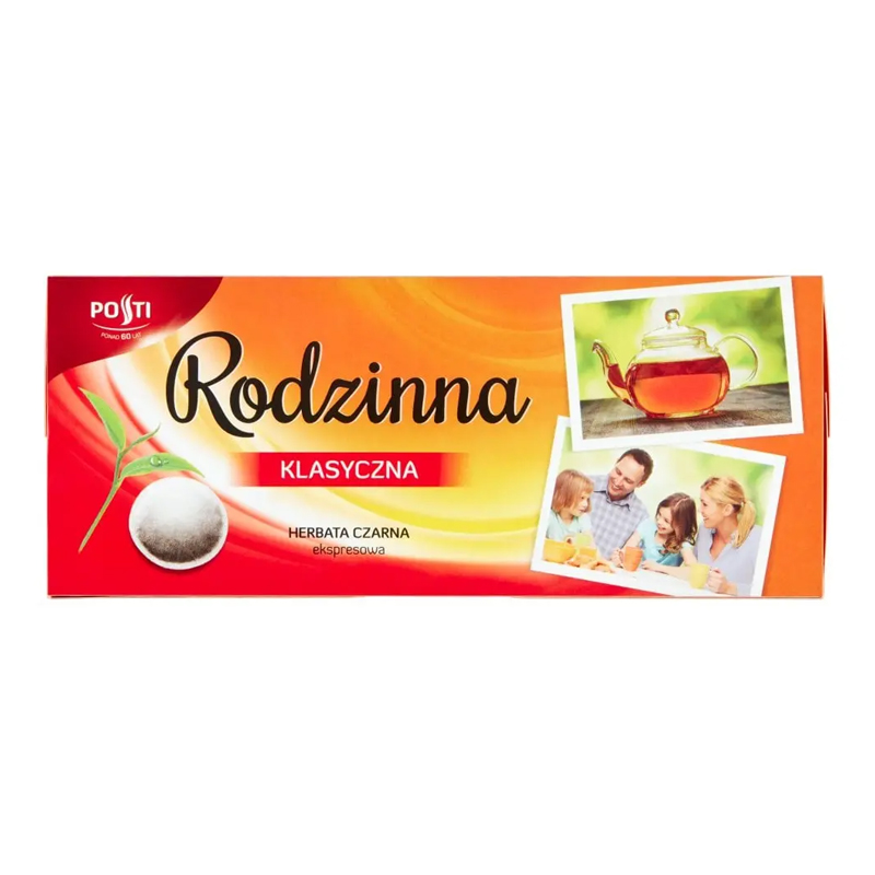 Польський чорний чай у пакетиках без добавок Rodzinna, 112г large popup