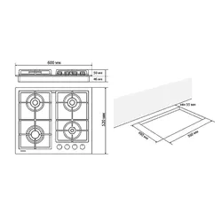 Поверхня газова ELEYUS VITA 60 WH CF thumbnail