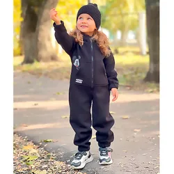 Ромпер комбінезон TM Fashion Kids футер чорний, р.104-110 thumbnail mobile