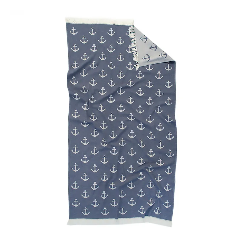 Рушник Lotus Home Pestemal - Anchor 90*160 navy синій