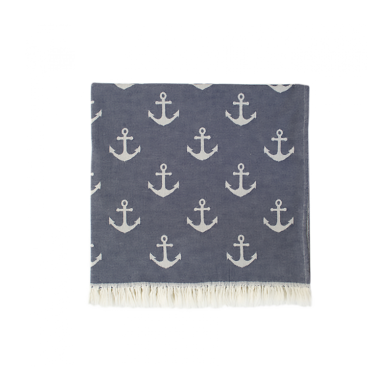 Рушник Lotus Home Pestemal - Anchor 90*160 navy синій large popup