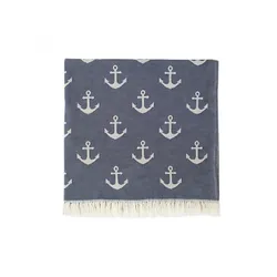 Рушник Lotus Home Pestemal - Anchor 90*160 navy синій