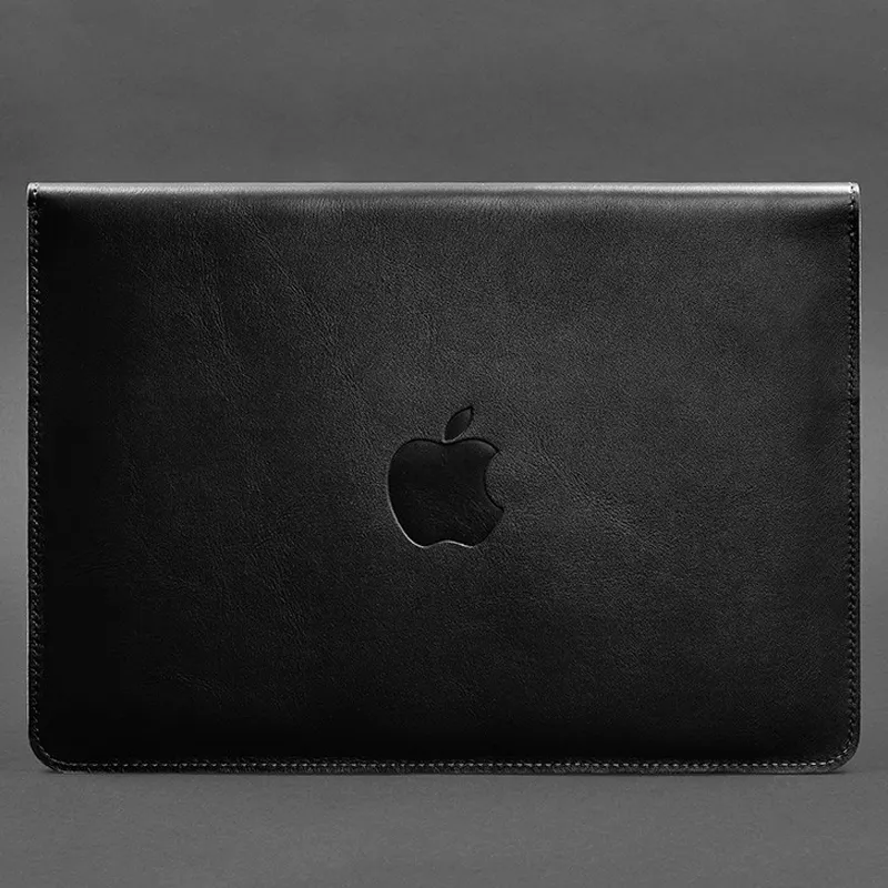 Шкіряний чохол-конверт на магнітах для MacBook 15 дюйм Чорний