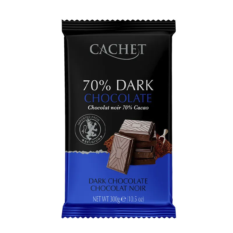 Шоколад бельгійський чорний Cachet Dark Chocolate 70% какао, 300 г