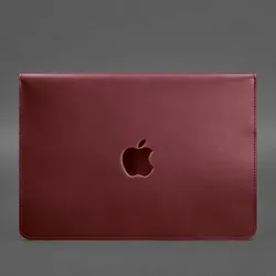 Шкіряний чохол-конверт на магнітах для MacBook 14 Бордовий Crazy Horse thumbnail