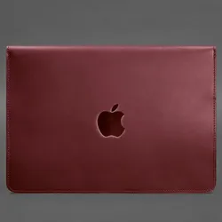 Шкіряний чохол-конверт на магнітах для MacBook 15 дюйм Бордовий Crazy Horse thumbnail