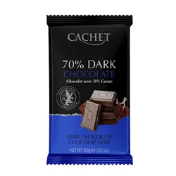 Шоколад бельгійський чорний Cachet Dark Chocolate 70% какао, 300 г