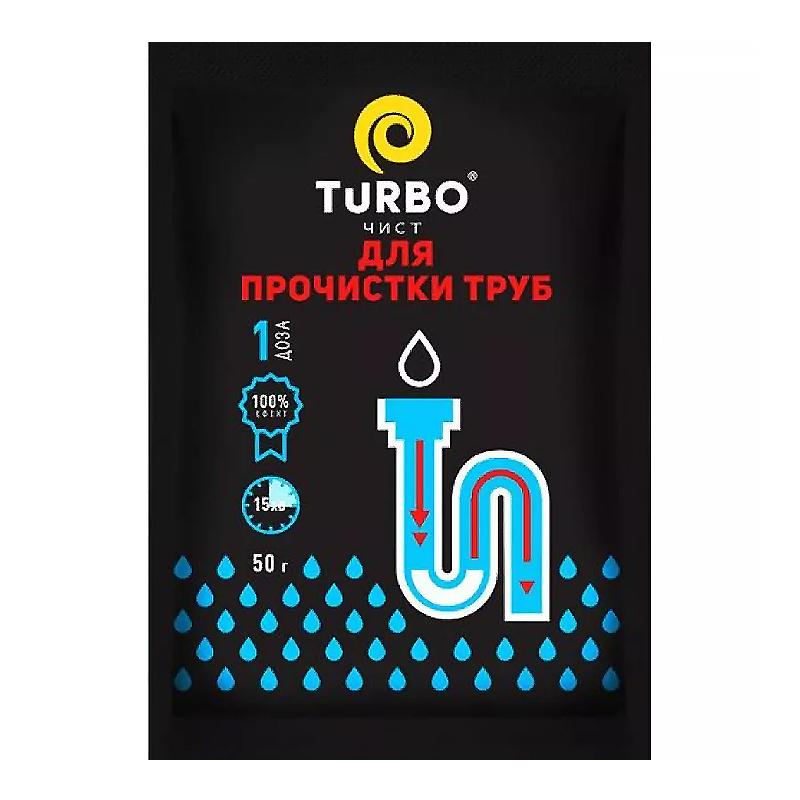 Засіб для прочищення труб Turbo чист 50гр large popup