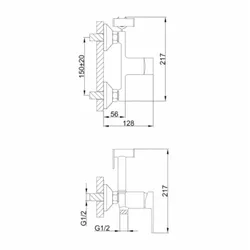 Змішувач для душу з гігієнічною лійкою F2041-8 thumbnail