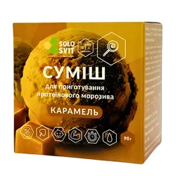 Суміш для морозива без цукру SoloSvit зі смаком карамелі, 90 г. (84970)