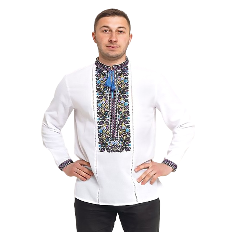 Вишиванка Чоловіча машинна вишивка, домоткане полотно, р. 46 VCHLL90 large popup