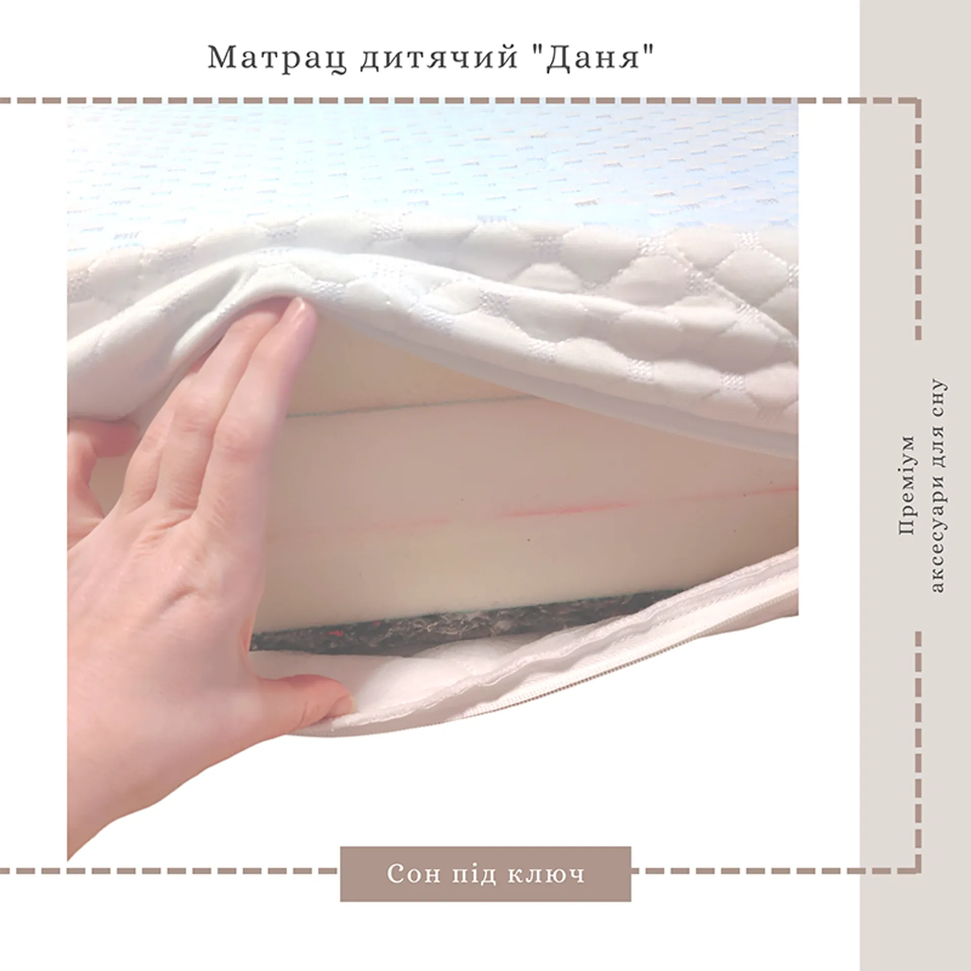 Матрац дитячий Даня Memory Foam, ППУ, 170*190*8.5см, білий