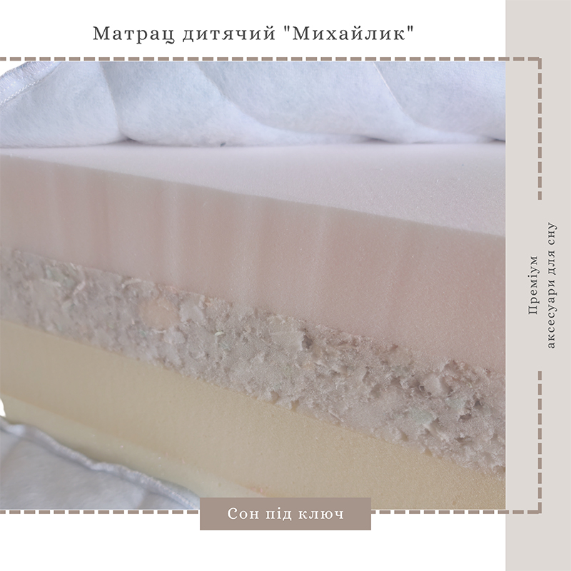 Матрац дитячий Михайлик ППУ Memory Foam, білий, 170*190*8.5см large popup