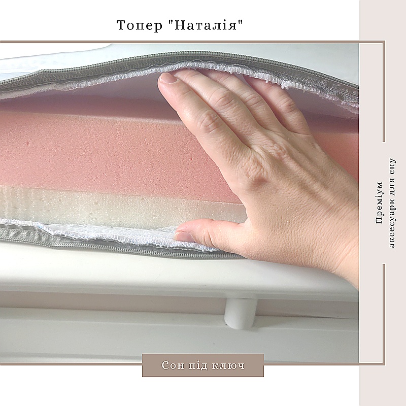 Топер Наталія ППУ Memory Foam, трикотаж, 160*200*8.5см large popup