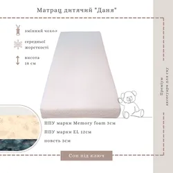 Матрац дитячий Даня Memory Foam, ППУ, білий